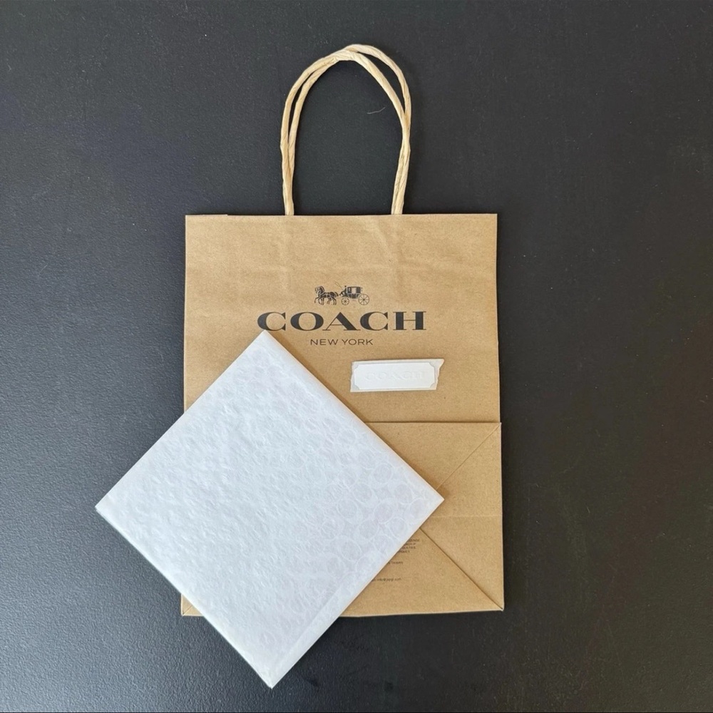 NEW Coach Gift Shopping Bag & Logo Paper Tissue & Sticker Small 8" x 10" x 4.5"